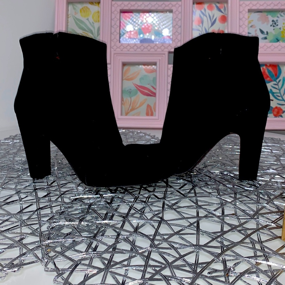 Black suede ankle boots